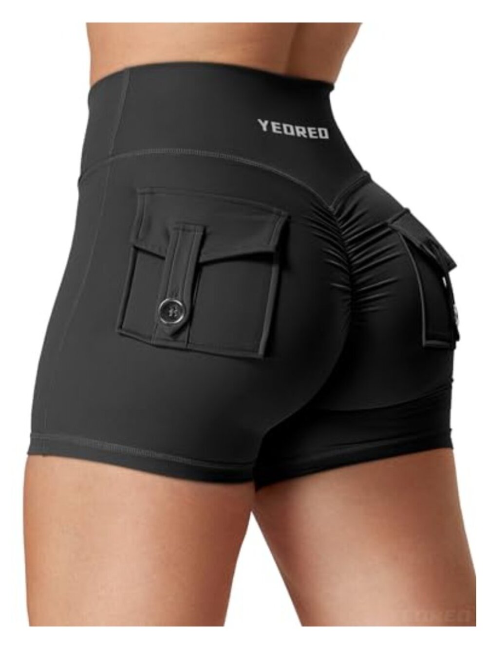 CoreFlex Scrunch Workout Shorts with Pockets High Rise Fitted Gym Yoga